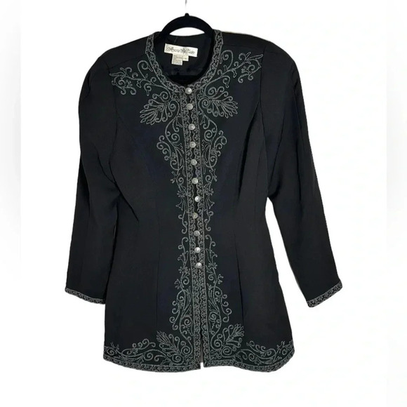 Vintage Marie St. Claire Blazer Black Size 10 - Picture 1 of 7